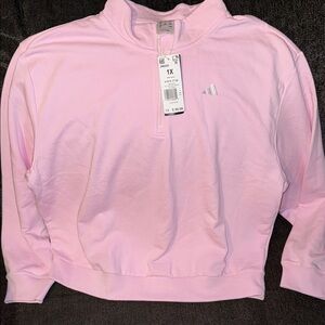 Adidas women’s Pink Quarter-Zip Pullover new with tag